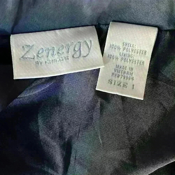 Black Ruffle Jacket Size Zenergy Chicos Size Medium​​ - Picture 6 of 6